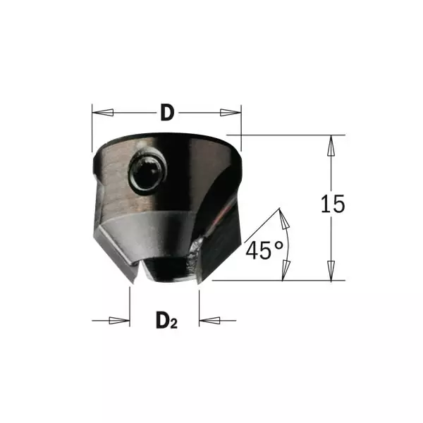 Loose countersink tct z2 d=16 d=4 rh, cmt - Yläjyrsimen terät - 503-316-040-11CMT - 1