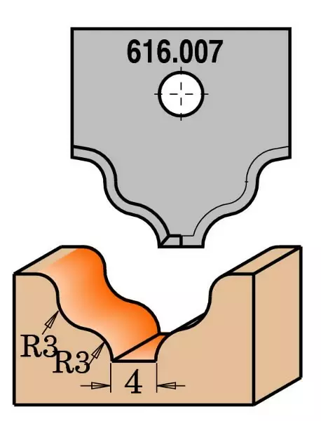 Profiled knife for mdf rh (router bit 616.200), cmt - Höylänterät - 503-616-007CMT - 1
