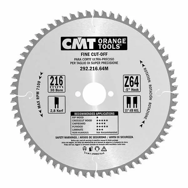 Pyörösahanterä 235x2.8/1,8x30mm z48 a=15° b=15° atb, cmt - Pyörösahanterät - 503-292-235-48MCMT - 1