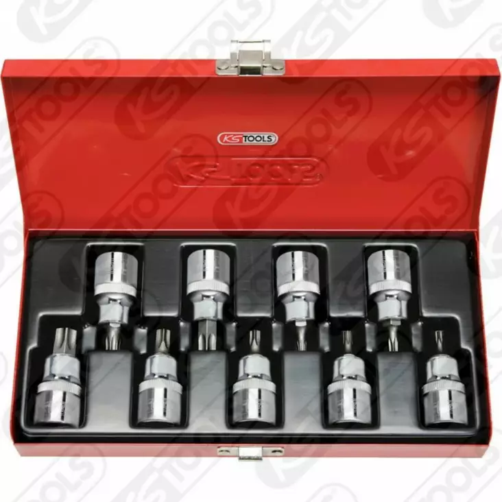 Reiällinen 1/2´´ kärkihylsysarja torx, 9-os tb20-tb60, ks tools - Hylsysarjat - 503-918-1386KST - 1