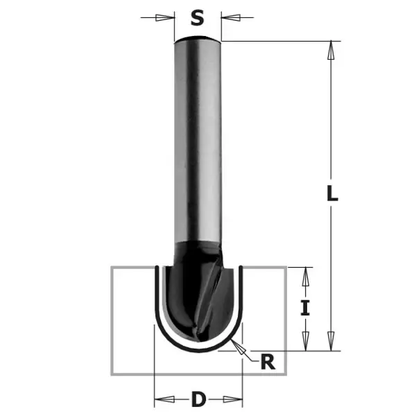 Round nose bit s=8mm, d=9,5mm, cmt - Yläjyrsimen terät - 503-K914-095CMT - 1