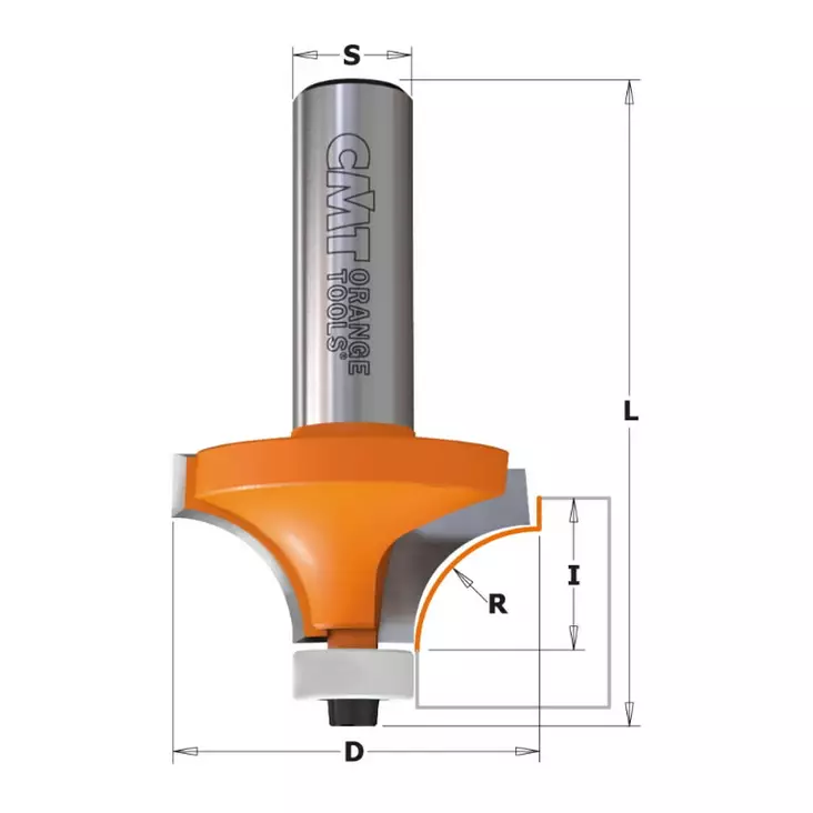 Roundover router bit hw r=2 d=16,7 i=12,7 s=6, cmt - Yläjyrsimen terät - 503-738-167-11CMT - 1
