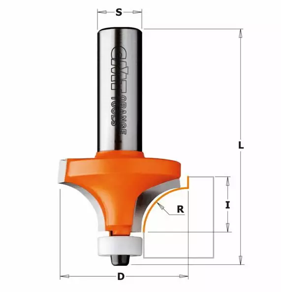 Roundover router bit hw r=3 d=18,7 i=12,7 s=6, cmt - Yläjyrsimen terät - 503-738-187-11CMT - 1