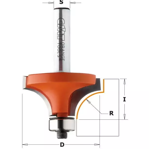 Roundover router bit hw r=6,35 d=25,4 i=12,7 s=6, cmt - Yläjyrsimen terät - 503-738-254-11CMT - 1