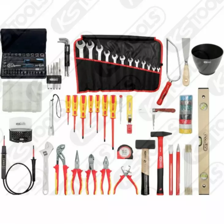 Sähköasentajan premium-työkalusarja nailonlaukussa, 132-os, ks tools - VDE-jännitesuojatut työkalut - 503-117-0190KST - 1