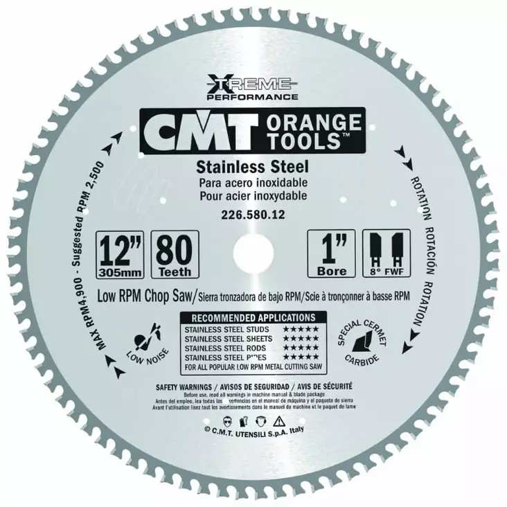 Saw blade inox hm 305x2,2/1,8x25,4 z80 fwf, cmt - Pyörösahanterät metallille - 503-226-580-12CMT - 1