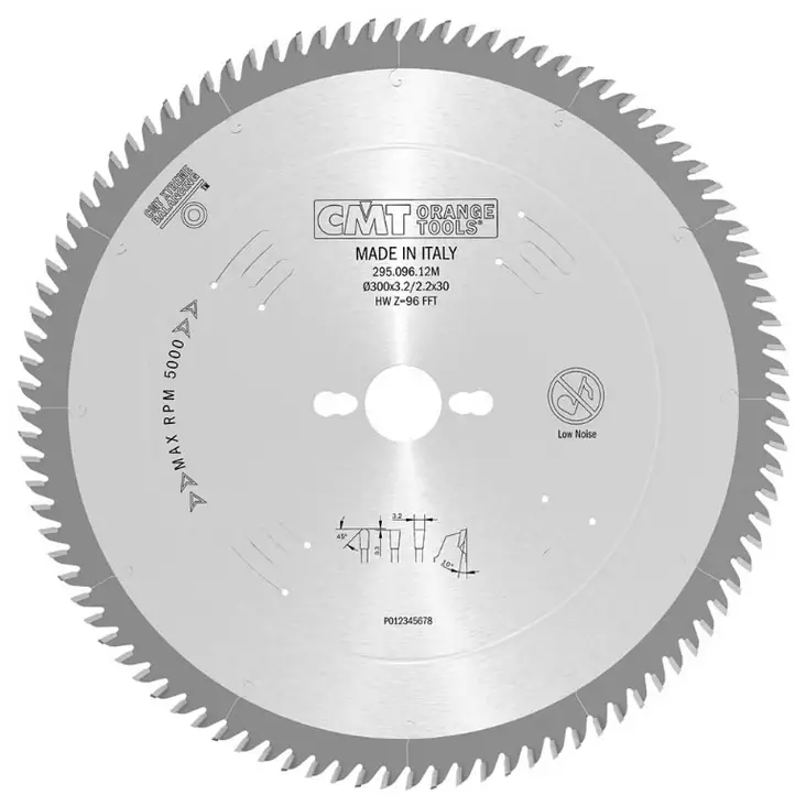 Saw blade laminated & chipboard long-life xtreme hw 300x3,2/2,5x30 z96 a=10° b=fft, cmt - Pyörösahanterät - 503-295-096-12MCMT - 1