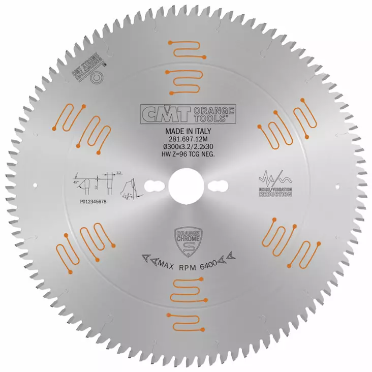 Saw blade laminate & hpl orange chrome hw 160x1,8/1,2x20 z52 ?=-5° ?=tcg, cmt - Pyörösahanterät - 503-281-761-52HCMT - 1