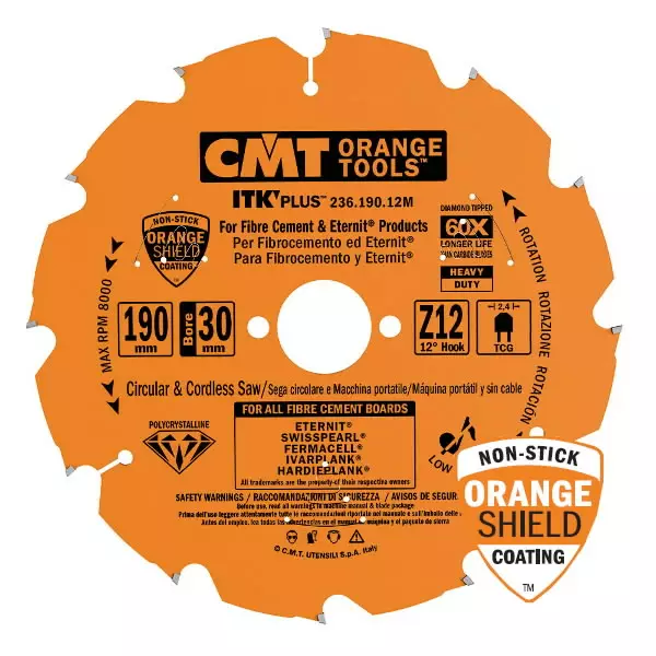 Saw blade tcg dp 190x2,4/1,8x30 z12, cmt - Pyörösahanterät - 503-236-190-12MCMT - 1