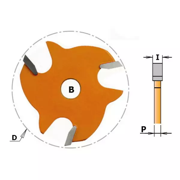 Slot cutter z3 tct f=8 d=47.6x2.5, cmt - Yläjyrsimen terät - 503-822-325-11CMT - 1