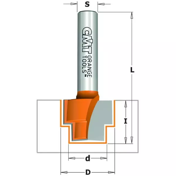 Stepped router bit d=12,3x9,3x16,3x6,7 l=80 rh z2, cmt - Yläjyrsimen terät - 503-965-122-11CMT - 1