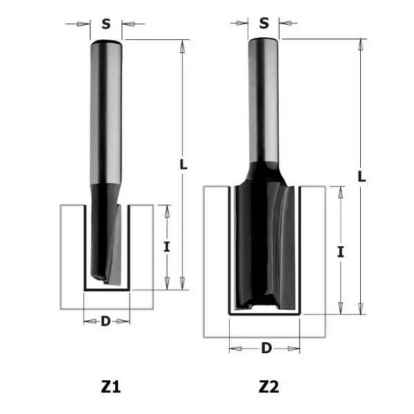 Straight bit s=8mm, d=20mm, cmt - Yläjyrsimen terät - 503-K911-200CMT - 1
