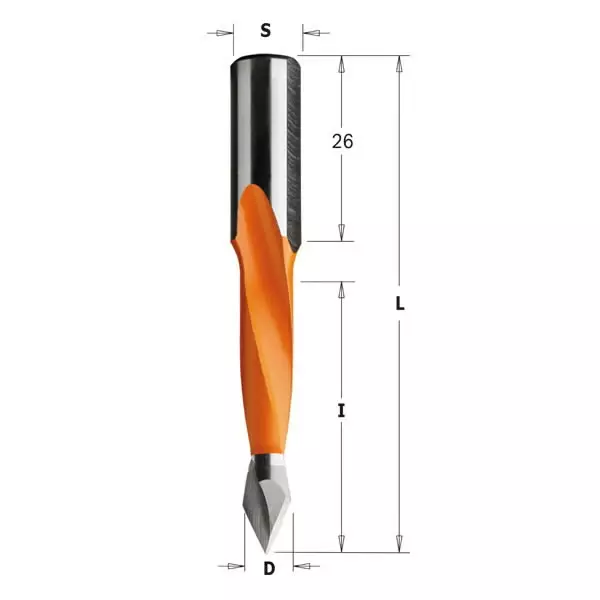 Through hole dowel dr. tct d= 8x44x77 s=10x26 lh, cmt - Puunporaus - 503-366-080-12CMT - 1