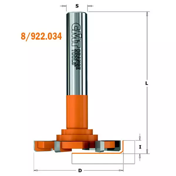 Trim router bit 52x6,5x83,5mm s=12,7mm z6, cmt - Yläjyrsimen terät - 503-822-034-11CMT - 1