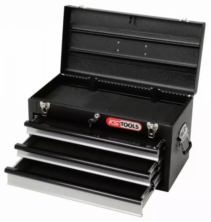 Työkalupakki, 3 laatikkoa, musta, 508x255x303 mm, ks tools - Työkalupakit, -salkut ja -reput - 503-801-0003KST - 1