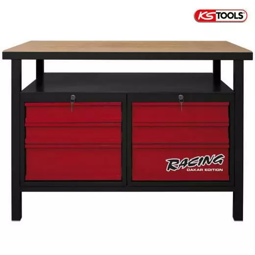 Työpöytä 6 vetolaatikolla, k840xl1200xs600 mm, ks tools - Työpöydät - 503-865-0004KST - 1