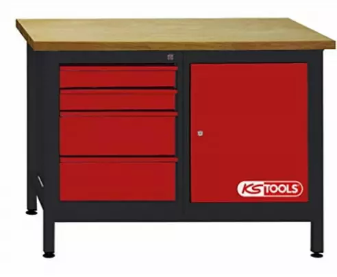 Työpöytä, sis. 4 vetolaatikkoa ja kaappi, ks tools - Työpöydät - 503-865-0006KST - 1