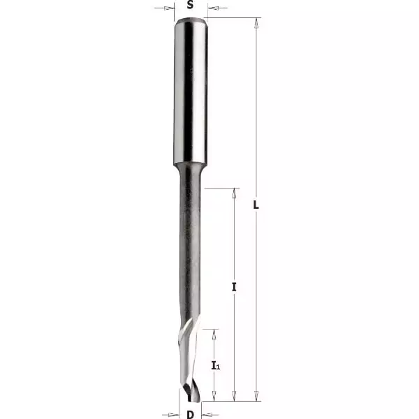 Up-cut spir.bit hs x alu. z1 d=4x16/45x90 s=8 rh, cmt - Yläjyrsimen terät - 503-189-040-51CMT - 1
