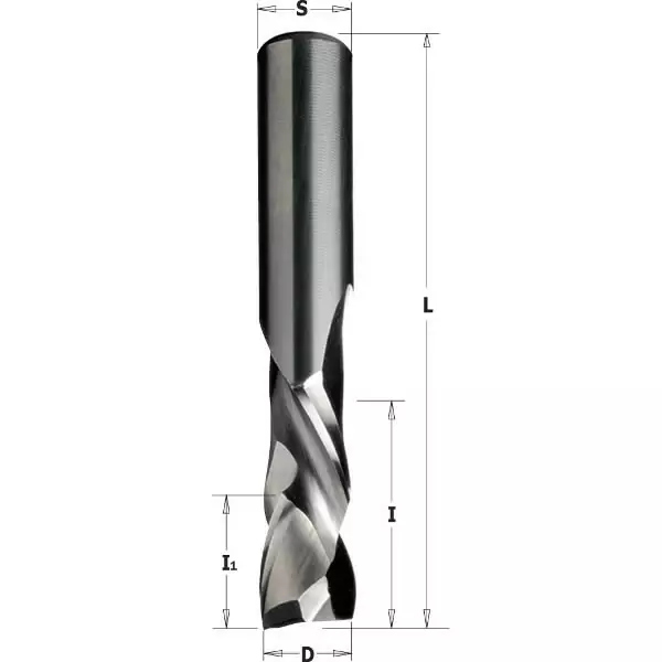 Up-down cut sc spiral bit d=4x6-15x50 z1+1 rh, cmt - Yläjyrsimen terät - 503-190-040-11CMT - 1