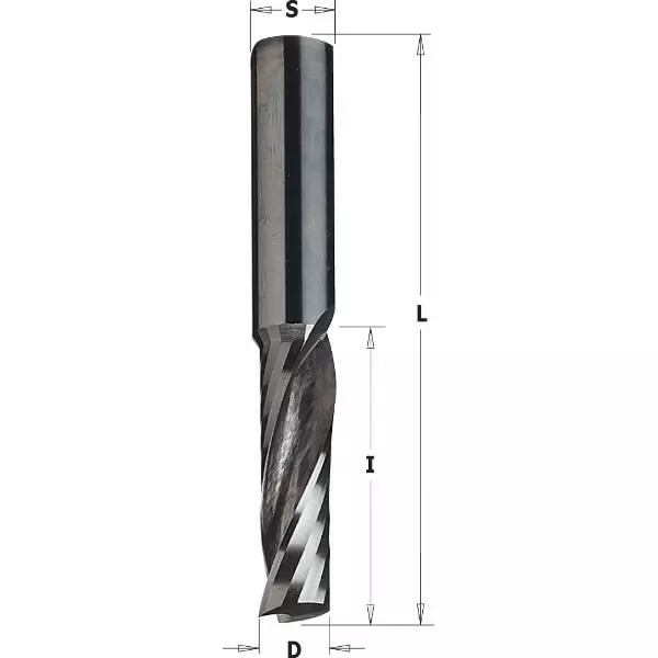 Upcut 1 edge spiral bit sc s=1/4 d=1/4x1 rh, cmt - Yläjyrsimen terät - 503-198-008-11CMT - 1