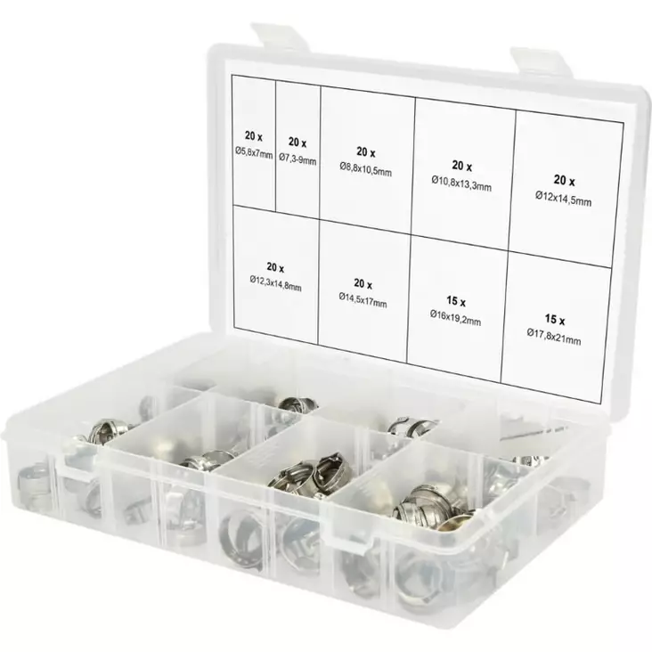 Valikoima portaaton 1-korvainen letkukiristin, ? 5,8-21mm, ks tools - Moottorityökalut - 503-970-0830KST - 1