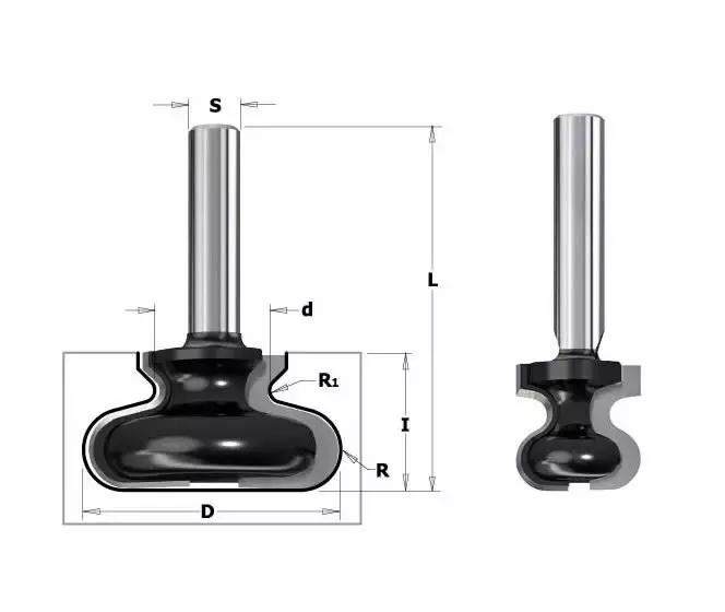 Yläjyrsinterä s=8mm, d=19,05mm, cmt - Yläjyrsimen terät - 503-K955-190CMT - 1