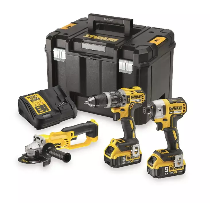 18v combo akun kanssa dck383p2t, 18v / 5,0ah, dewalt - Työkalusarjat - 503-DCK383P2TDW - 1