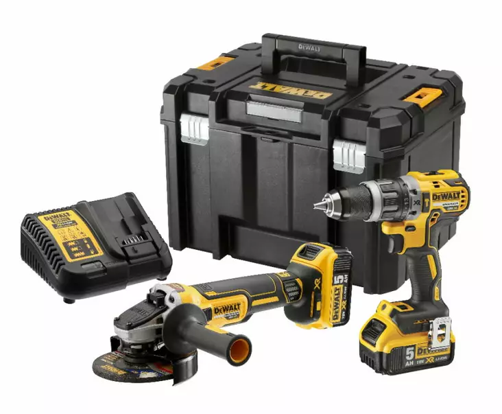 18v combo dck2080p2t: iskuporakone bl + kulmahiomakone bl, 2, dewalt - Työkalusarjat - 503-DCK2080P2TDW - 1