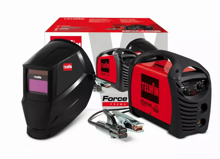 Inverter force 165 + acx + automatic welding helmet, telwin - Hitsausinvertterit ja puikkohitsaus - 503-815863TELW - 1