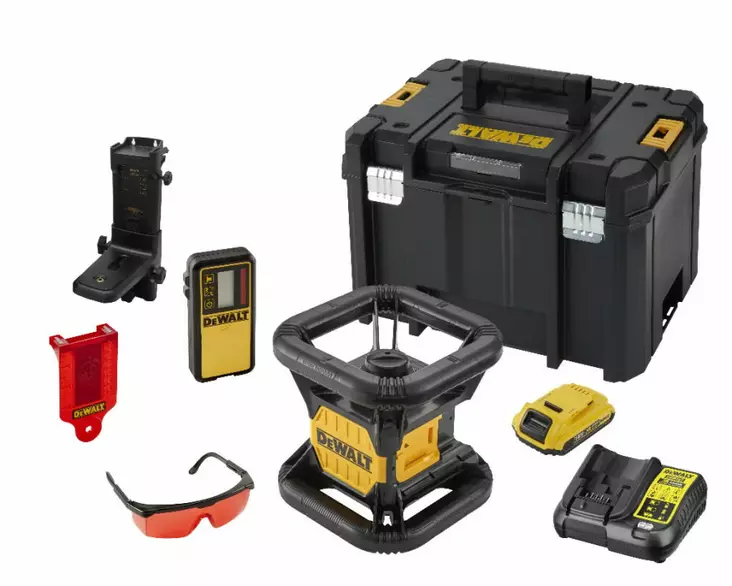 Rotary laser dce074d1r, red line, 457m, 18v / 2ah, dewalt - Ristiviivalaserit - 503-DCE074D1RDW - 1
