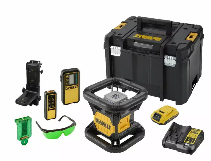 Rotary laser dce079d1g, green line, 600m, 18v / 2ah, dewalt - Ristiviivalaserit - 503-DCE079D1GDW - 1